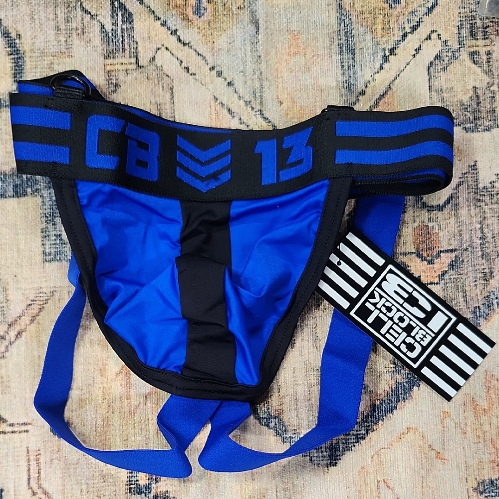 Cbu211 Cellblock 13 Cyclone Blue and Black Men's Jockstrap
